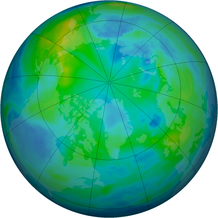 Arctic ozone map for 24 October 1992